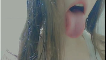 fucking wet, naughty student masturbation at shower and making ahegao , showing off her tight pussy, big thigh and hot boobs