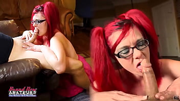 Nerdy Redhead Lily B Sucks A Hard Cock And Deeply Licks Wet Ass Hole!