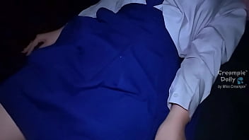 Fuck the convent student’s pussy, cum inside the wet hole