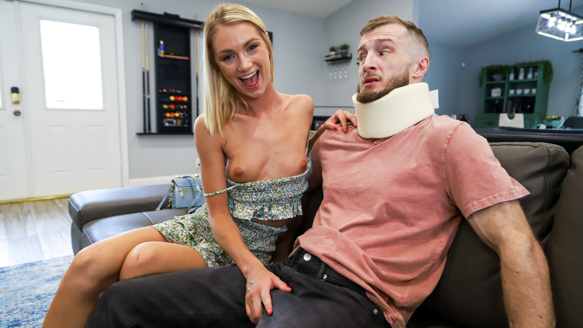 Perverted Teen Stepsister Takes Advantage of Injured Stepbrother, Scene #01 (Payton Avery, Brick Danger)