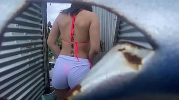 Cabina publica grabe a chica sexy