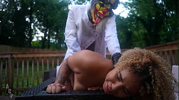 Mad Scientist Fucks Ebony Slut In The Backyard Of His Clinical Studies