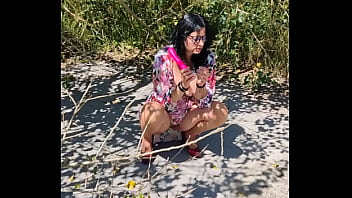 50 Mature Beauty masturbates outdoor