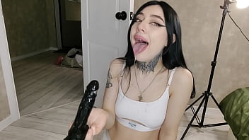 Chilibombochka – Sexy brunette with passionate eyes loves sucking a dildo