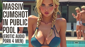 Massive Cumshot in Public Pool – Audio Porn